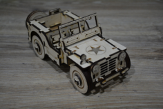 Wooden Army Jeep 3D Model Free Vector, Free Vectors File